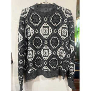 Vintage 60s Sweater Mens Large Mens Orlon Acrylic Aztec Fuzzy .